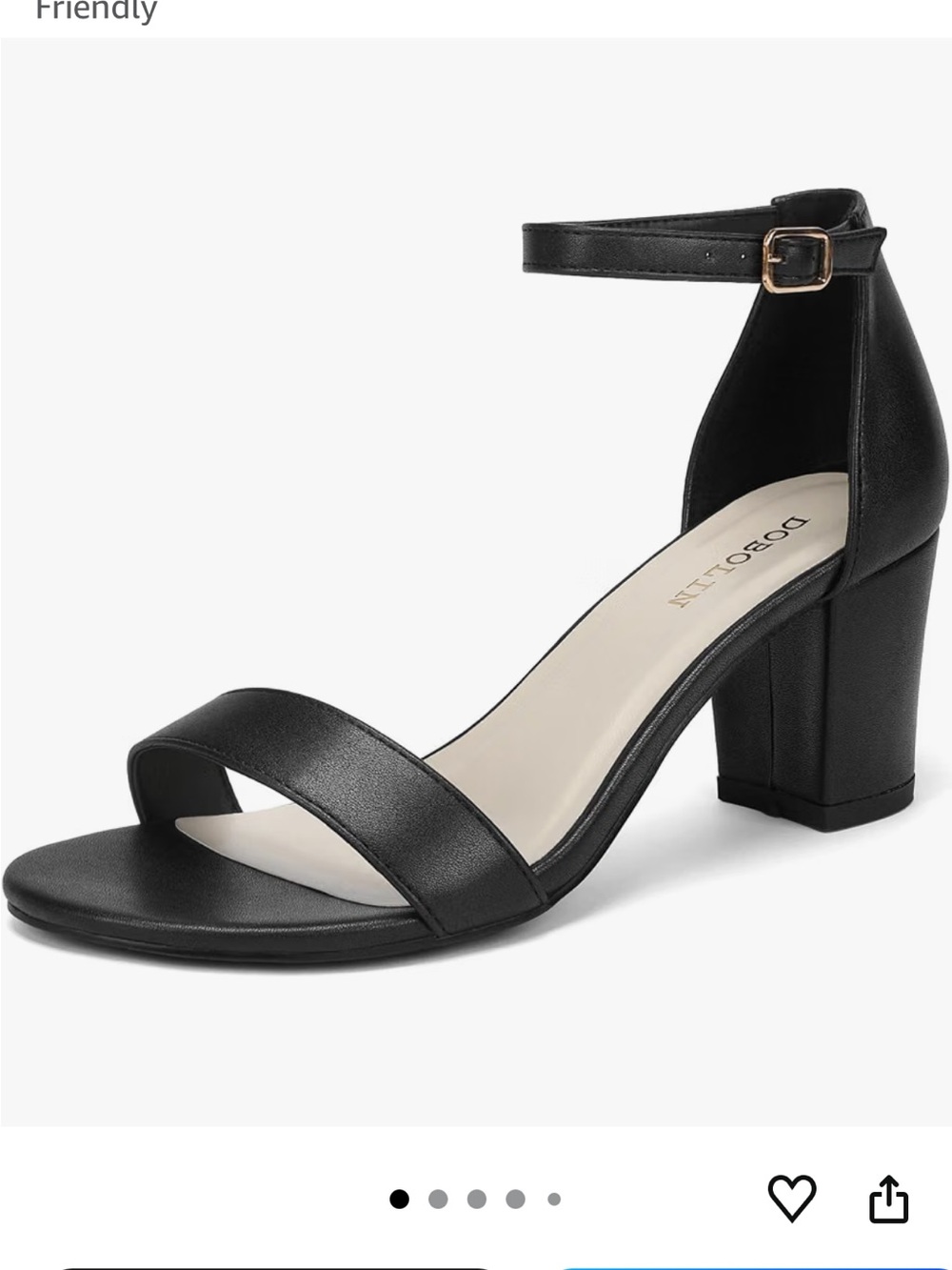Black Ankle-Strap Block Heel Sandals